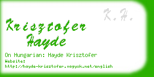 krisztofer hayde business card